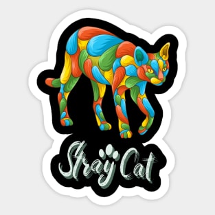 Stray Cat Colorful Sticker